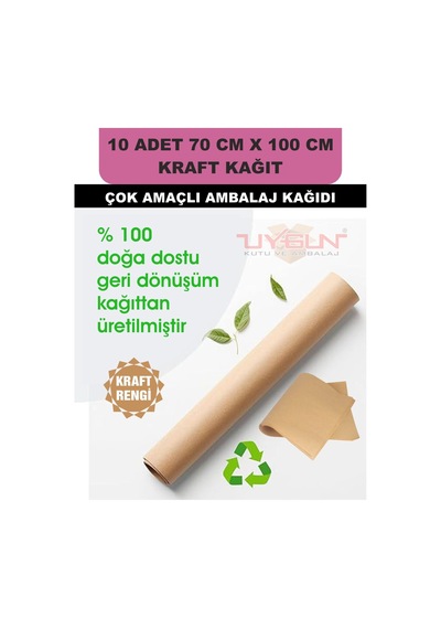 10 Adet 70cm X 100cm 100 Gr. Kraft Ambalaj Kağıdı, Çeyiz Ev Eşyası Hediye Ürün Paketleme, Çocuk Etkinlikleri