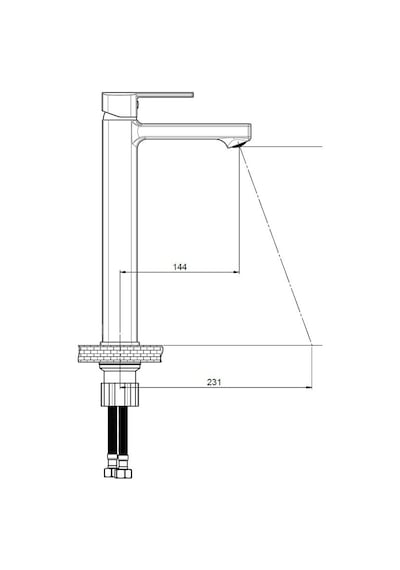 Gpd Pedra Set Üstü Lavabo Bataryası Siyah Msl160-S
