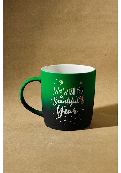 Karaca New Year Yılbaşı  Yeşil 350 ml Soft Touch Kupa