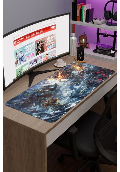Dota 2 Kaymaz Dikişli Kauçuk Oyuncu Mousepad V4 - 90x40 Xxl Gaming Mouse Pad Fare Altlığı