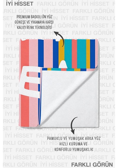 Renkli Çizgili Yaz Temalı Plaj Havlusu-tropikal Pastel Havuz Deniz Banyo Hızlı Kuruyan Sahil Örtüsü Keten Yakamoz Renkli Çizgili Yaz Temalı Plaj Havlusu-tropikal Pastel Havuz Deniz Banyo Hızlı Kuruyan Sahil Örtüsü Keten Yakamoz