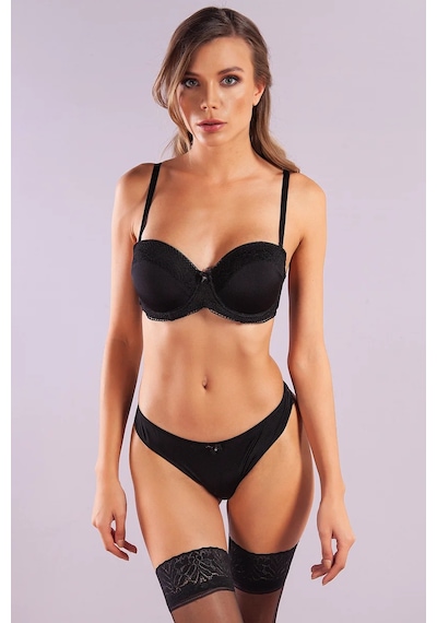 Melonika Golshan Gala Balconette Foam Cup Lace Bra, Siyah Konforlu Ve Şık Sütyen, Strapless Çok Renkli