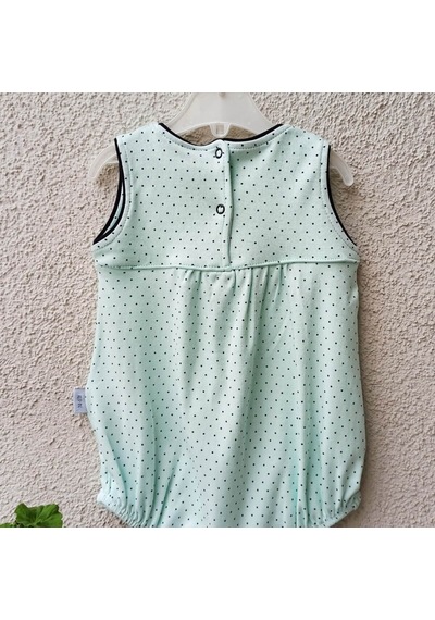 Elci Baby 3-9 Ay Puanlı Bandanalı Body Yeşil Yeşil