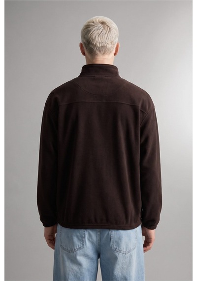 Defacto Yarım Fermuarlı Polar Sweatshirt E8632ax26wnbn337 Kahve-bn337