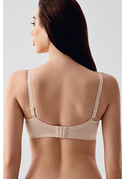 New Bra Kadın C Kap Balenli Tül Detaylı Toparlayıcı Sütyen Ten 2304 Ten
