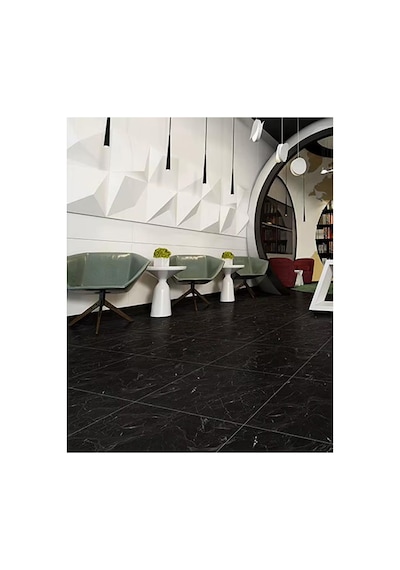 14 Adet 60x60cm Siyah Mermer Desenli Floor Pvc-lvt Yapışkanlı Yer Kaplama Parkesi Kauçuklu S74-p