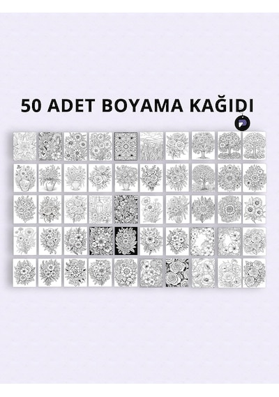 Rüya Bahçe Yetişkin Boyama Kitabı, Çiçekler Mandala Boyama Kitabı, Boyama Defteri, Boyama Sayfa