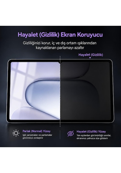 Honor Pad 20/ Pad 20 Pro İle Uyumlu Hayalet Ekran Koruyucu 12.1 İnç Yandan Görünmeyen Anti-Spy