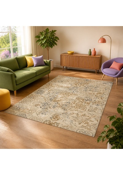 Kartela Halı Sera Halı Kaymaz Taban Makinede Yıkanabilir Halı - 100 X 150 Cm Çok Renkli