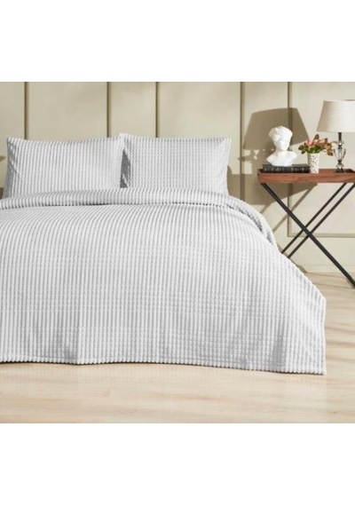 Özdilek Modern Line Çift Kişilik Battaniye Seti 220x240 -piramit Gri