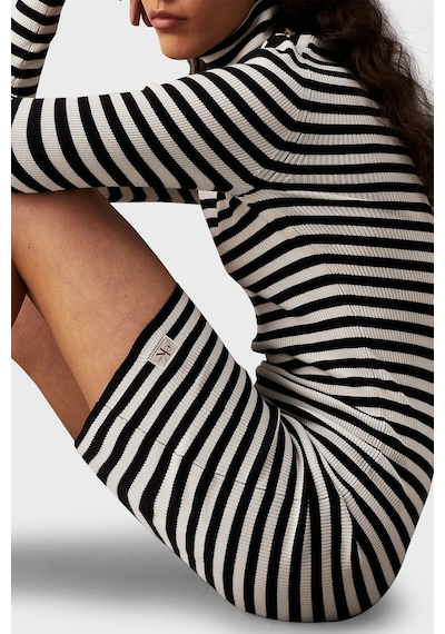 Calvin Klein Kadın Elbise J20j224150 Ybı Beyaz-siyah Beyaz - Siyah