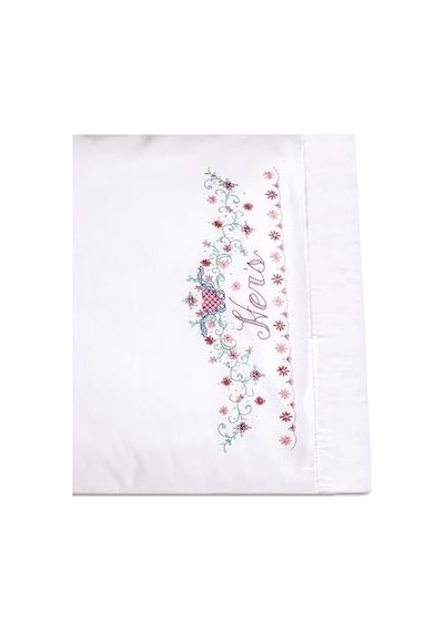 Janlynn Damgalı Kanaviçe Seti, His/hers Gelin Seti Yastık Kılıfı Çifti, Yeşil 50 x 22