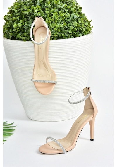 Fox Shoes Ten Tek Bant Taşlı Kadın Ayakkabı M251800009 Ten