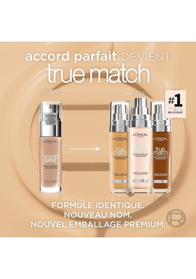 True Match Foundation Mat Föndöten - No 1r1c1k Ivoire R Çok Renkli