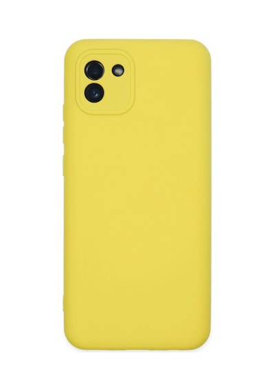 Galaxy Uyumlu - A03 Kılıf Nano İçi Kadife Silikon - Sarı