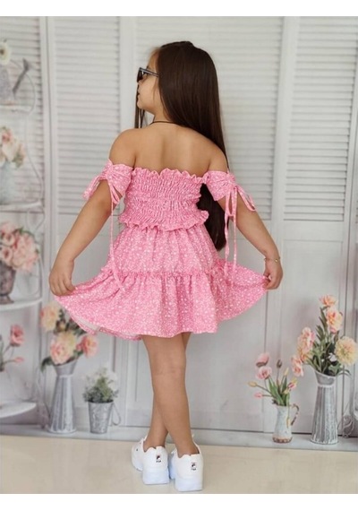 Quzucuk Kids Kız Çocuk Baharlık Pembe Büstiyerli Takım Pembe