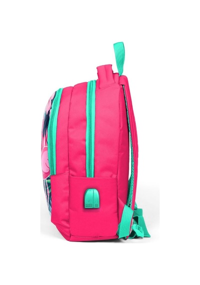 Coral High Kids Flamingolar İlk ve Ortaokul Sırt Çantası USB ve AUX Çıkışlı 23416