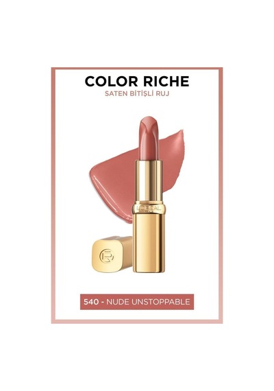 L'Oreal Paris Color Riche Saten Bitişli Ruj 540 Nude Unstoppable