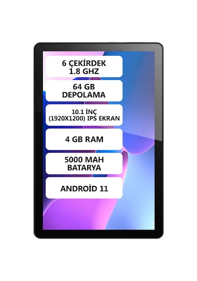 Lenovo Tab M10 Gen 3 ZAAG0003TR 4 GB 64 GB 10.1" Tablet