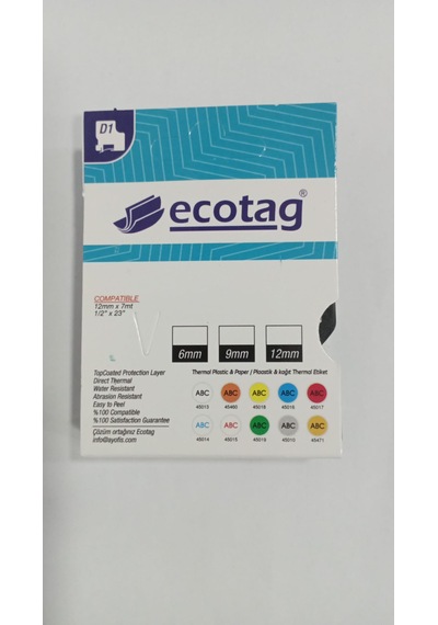 Ecotag Dymo D1 Şerit 45013 12mm 7 Metre Şerit Etiket