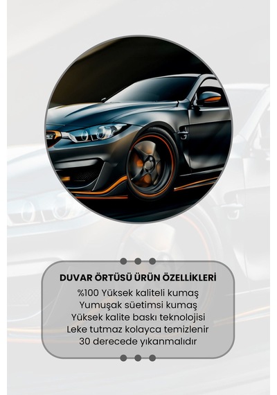 Hızlı Ve Şık Araba Desenli Duvar Halısı Duvar Örtüsü Tapestry Süet Dokulu Kumaş