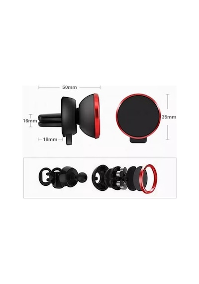 Uruchı Araç Telefon Tutacağı Güçlü Mıknatıs / 360 Dönme/metal Gövde, Manyetik Cep Telefonu Tutacağı, Tüm Telefonlar İçin Gösterge Panelinde Yapıştırma, 6 Mıknatıslı Son Teknoloji, Gold
