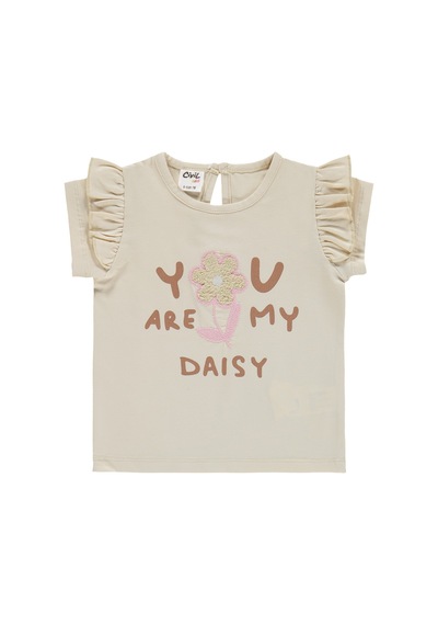 Civil Baby Yazı-çiçek Baskı Nakış 6-18 Ay Takım - Fil Dişi