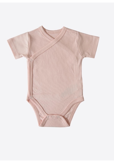 KitiKate Organik New Dreams 3'lü Kısa Kol Kruvaze Body Pembe
