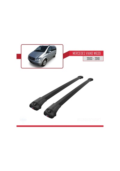 Mercedes Viano 2003-2010 Arası İle Uyumlu Ace-1 Ara Atkı Tavan Barı Siyah