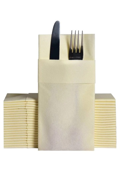 Airlaid Fildişi Peçete 40x40 Cepli 50'li