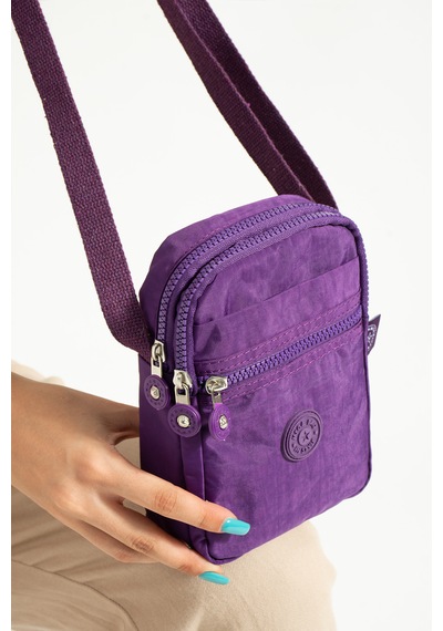 Nemo Bags Mor Unisex Telefonluk, Cüzdan, Kartlık, Çapraz Askılı Omuz Çantası, 18x13cm Mor