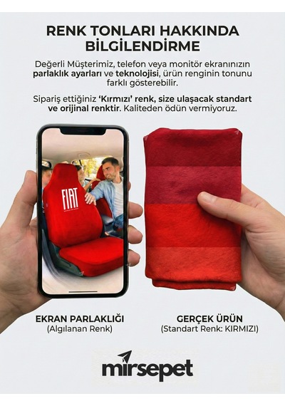Fiat / Tofaş Doğan İle Uyumlu Pratik Oto Koltuk Kılıfı 4 Parça Set Kırmızı