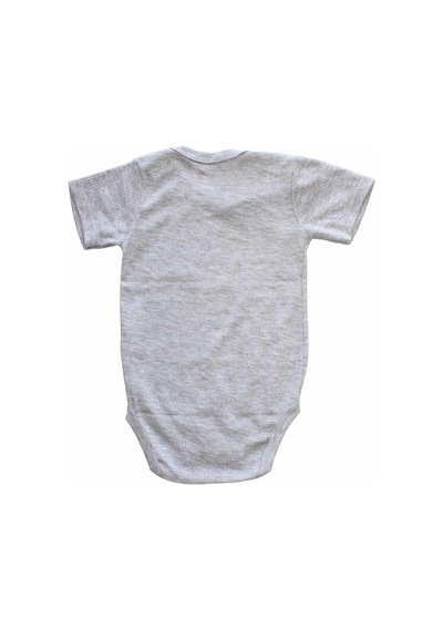 Bebegen Unisex Gri Kaşkorse Kısa Kol Çıtçıtlı Body Zıbın Çok Renkli