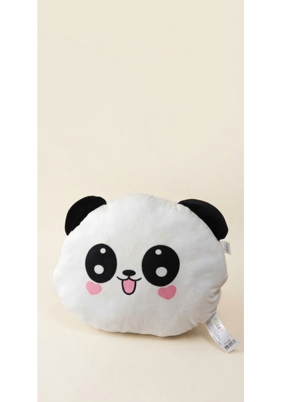 Peluş Soft Yastık 35 Cm Beyaz - Siyah