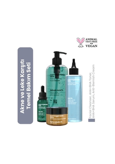 Cosmogenesis Labs Akne ve Leke Karşıtı Vegan Cilt Bakım Seti
