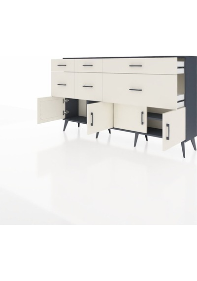 Arges Konsol Tek Raflı 6 Çekmeceli 4 Kapaklı 176x30x99 Antrasit-aytaşı Aytası - Antrasıt Arges Konsol Tek Raflı 6 Çekmeceli 4 Kapaklı 176x30x99 Antrasit-aytaşı Aytası - Antrasıt