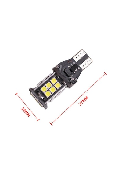 Zembil T15 Led W16W Tip Dipsiz 24 Ledli Ampul Kirmizi