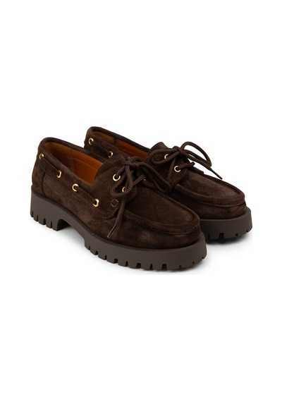 Deery Kadın Hakiki Süet Kahverengi Marin Loafer - 02036zkhvc01