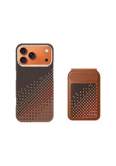 Apple iPhone Uyumlu 17 Pro Max Kılıf Raptic 2in1 Bundle Kit Aramid Skin Serenity Kartlıklı Karbon Kapak Kahveren Kahverengi