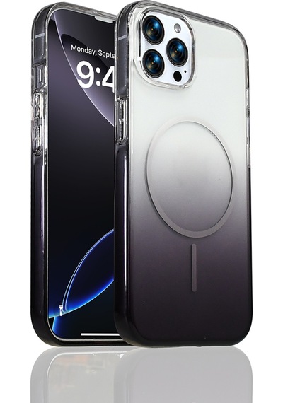 Apple Uyumlu iPhone 14 Pro Max Kılıf M-safe Şarj Özellikli Zore Septik Silikon Kapak Siyah