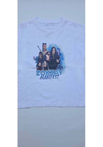 Bilge Trend Manifest , Zoktay , Kız Çocuk , Pamuklu Penye , Beyaz Yazlık T-shirt