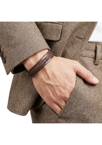 Moncuk Design Sadece Kahverengi Saç Örgülü Çoklu Erkek Bileklik 33513b10d4