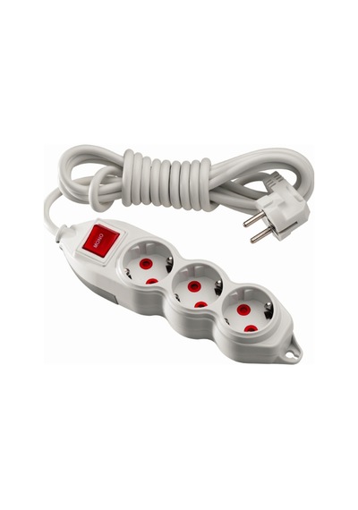 Mono Orion 3'lü Anahtarlı Topraklı Grup Priz 3 Metre (3x1) Beyaz