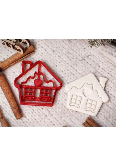 Yılbaşı Temalı Zencefilli Ev Gingerbread House Figürlü Kurabiye Kalıbı Aparat Çok Renkli