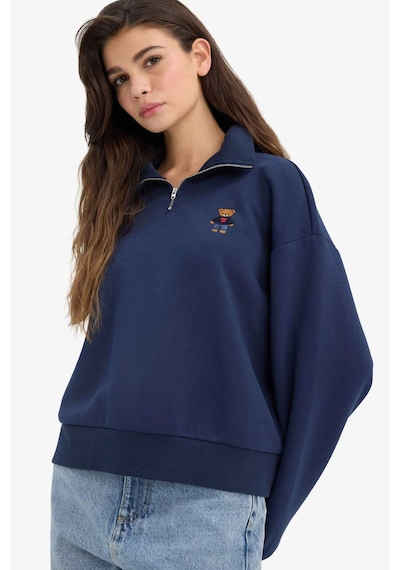 Defacto Oversize Geniş Kalıp Yarım Fermuarlı Baskılı Kalın Sweatshirt G7217ax25cwnv1 Lacivert-nv1 Defacto Oversize Geniş Kalıp Yarım Fermuarlı Baskılı Kalın Sweatshirt G7217ax25cwnv1 Lacivert-nv1