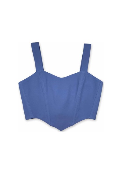 L'aura Corset İndigo Renk Kalp Yaka Bayan Korse Büstiyer Lacivert