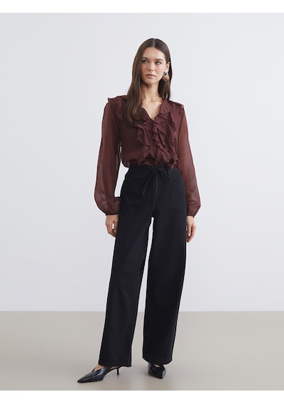 Lcw Jeans Siyah Baggy Fit Kadın Jean Pantolon