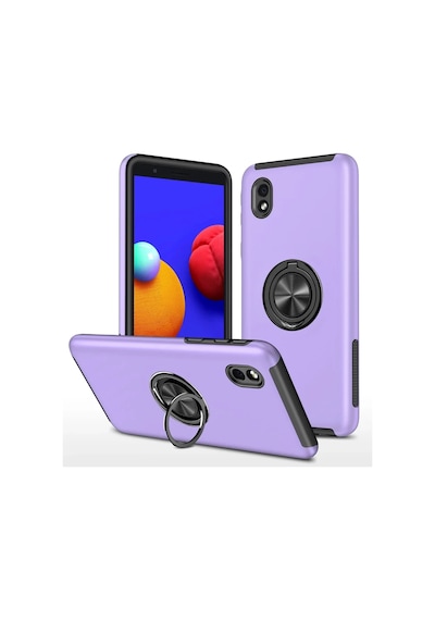 Samsung Galaxy A01 Core Kılıf Elit Yüzüklü Kapak - Mor 0.2M-Çok Renkli