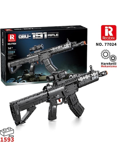 Reobrix 77024 Saldırı Tüfeği Qbu-191 Yaratıcı Yapı Blok Seti Building Blocks Assault Rifle Qbu-191 - 1593 Parça