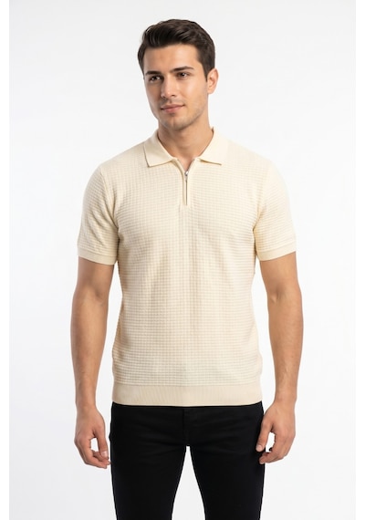 Baglan Erkek Spor Polo Yaka Triko Tişört Bgl-st05371 Ekru